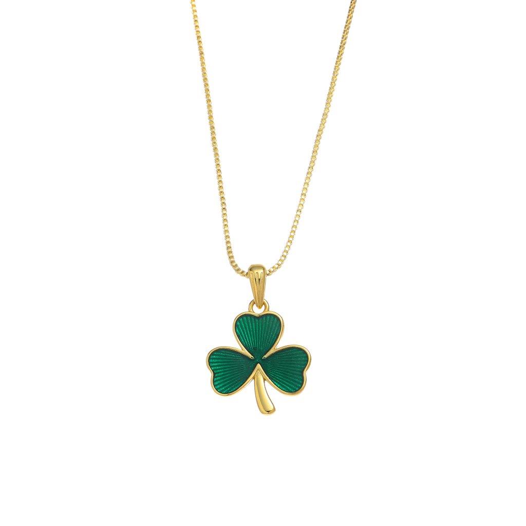 Hauss Shamrock Pendant Round Two-tone authentic Gold Silver Scroll Openwork St. Patrick Gift